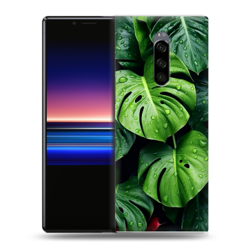 Силиконовый чехол на Sony Xperia 1 с принтом Листья Силиконовый чехол на Sony Xperia 1 с принтом Листья