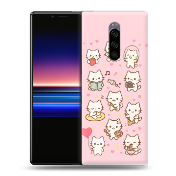 Силиконовый чехол на Sony Xperia 1 с принтом Hello Kitty Хелоу Кити Силиконовый чехол на Sony Xperia 1 с принтом Hello Kitty Хелоу Кити