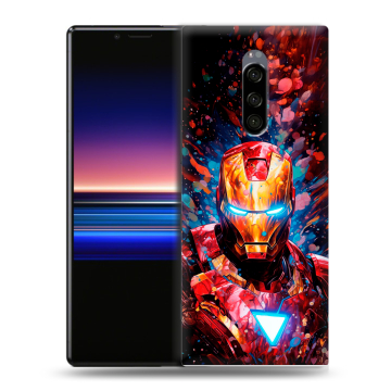 Силиконовый чехол на Sony Xperia 1 с принтом Железный человек Ironman Силиконовый чехол на Sony Xperia 1 с принтом Железный человек Ironman
