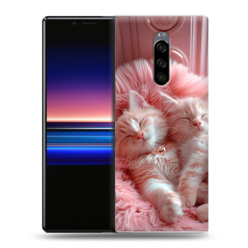 Силиконовый чехол на Sony Xperia 1 с принтом котята котики