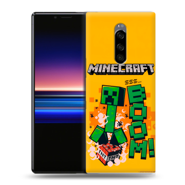 Силиконовый чехол на Sony Xperia 1 с принтом Майнкрафт Minecraft Силиконовый чехол на Sony Xperia 1 с принтом Майнкрафт Minecraft