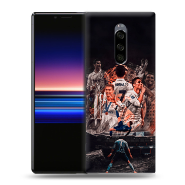 Силиконовый чехол на Sony Xperia 1 с принтом Реал Роналдо Real Ronaldo