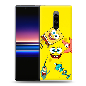 Силиконовый чехол на Sony Xperia 1 с принтом Спанч боб Спанчбоб Силиконовый чехол на Sony Xperia 1 с принтом Спанч боб Спанчбоб