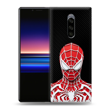 Силиконовый чехол на Sony Xperia 1 с принтом человек паук spiderman Силиконовый чехол на Sony Xperia 1 с принтом человек паук spiderman