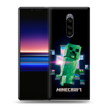 Силиконовый чехол на Sony Xperia 1 с принтом Майнкрафт Minecraft Силиконовый чехол на Sony Xperia 1 с принтом Майнкрафт Minecraft