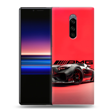 Силиконовый чехол на Sony Xperia 1 с принтом Мерседес Mercedes AMG Силиконовый чехол на Sony Xperia 1 с принтом Мерседес Mercedes AMG
