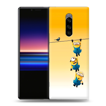 Силиконовый чехол на Sony Xperia 1 с принтом Миньоны Силиконовый чехол на Sony Xperia 1 с принтом Миньоны