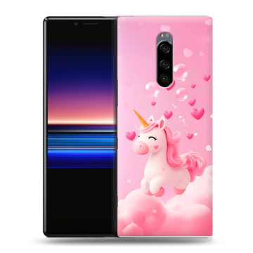 Силиконовый чехол на Sony Xperia 1 с принтом Единорог Силиконовый чехол на Sony Xperia 1 с принтом Единорог