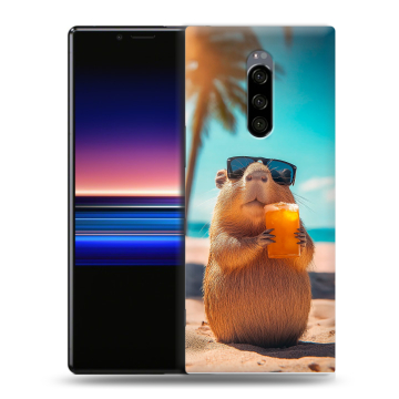 Силиконовый чехол на Sony Xperia 1 с принтом Капибара