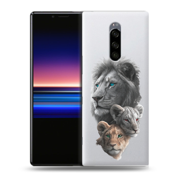 Силиконовый чехол на Sony Xperia 1 с принтом Львы Силиконовый чехол на Sony Xperia 1 с принтом Львы