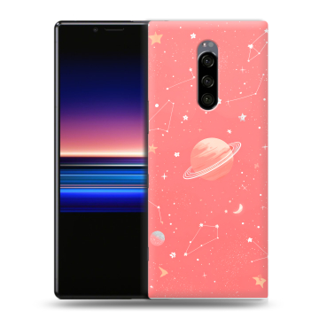 Силиконовый чехол на Sony Xperia 1 с принтом Розовый космос Силиконовый чехол на Sony Xperia 1 с принтом Розовый космос