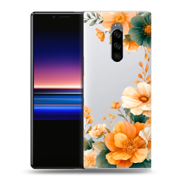 Силиконовый чехол на Sony Xperia 1 с принтом Цветы принт Силиконовый чехол на Sony Xperia 1 с принтом Цветы принт