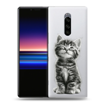 Силиконовый чехол на Sony Xperia 1 с принтом Котенок Силиконовый чехол на Sony Xperia 1 с принтом Котенок