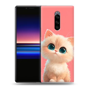 Силиконовый чехол на Sony Xperia 1 с принтом Розовый котенок Силиконовый чехол на Sony Xperia 1 с принтом Розовый котенок