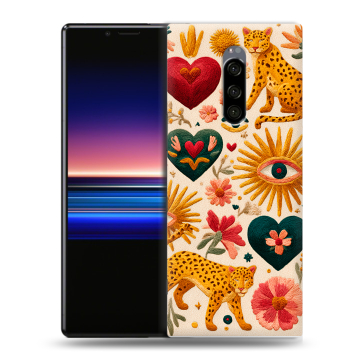 Силиконовый чехол на Sony Xperia 1 с принтом Модный принт Силиконовый чехол на Sony Xperia 1 с принтом Модный принт