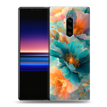 Силиконовый чехол на Sony Xperia 1 с принтом Цветы Силиконовый чехол на Sony Xperia 1 с принтом Цветы