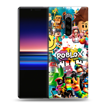 Силиконовый чехол на Sony Xperia 1 с принтом Roblox Роблокс