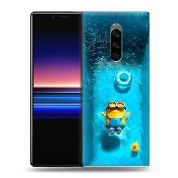Силиконовый чехол на Sony Xperia 1 с принтом Миньоны