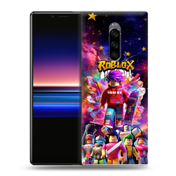 Силиконовый чехол на Sony Xperia 1 с принтом Roblox Роблокс