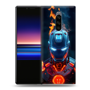 Силиконовый чехол на Sony Xperia 1 с принтом IronMan Железный человек Силиконовый чехол на Sony Xperia 1 с принтом IronMan Железный человек