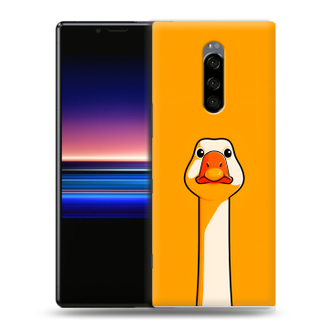 Силиконовый чехол на Sony Xperia 1 с принтом Смешная утка Силиконовый чехол на Sony Xperia 1 с принтом Смешная утка