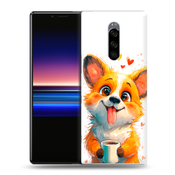 Силиконовый чехол на Sony Xperia 1 с принтом корги Силиконовый чехол на Sony Xperia 1 с принтом корги