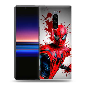 Силиконовый чехол на Sony Xperia 1 с принтом Spiderman Человек паук Силиконовый чехол на Sony Xperia 1 с принтом Spiderman Человек паук
