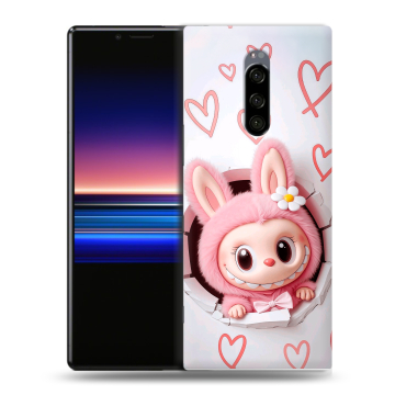 Силиконовый чехол на Sony Xperia 1 с принтом Labubu Лабубу