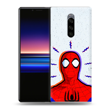 Силиконовый чехол на Sony Xperia 1 с принтом Spiderman Человек паук Силиконовый чехол на Sony Xperia 1 с принтом Spiderman Человек паук