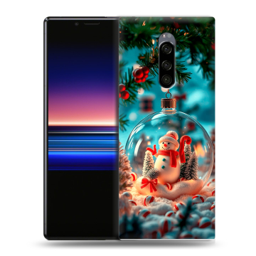 Силиконовый чехол на Sony Xperia 1 с принтом Новый год Силиконовый чехол на Sony Xperia 1 с принтом Новый год