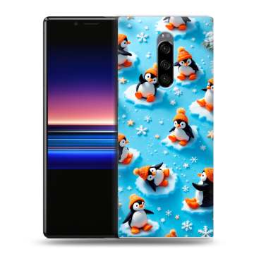 Силиконовый чехол на Sony Xperia 1 с принтом Новый год Силиконовый чехол на Sony Xperia 1 с принтом Новый год