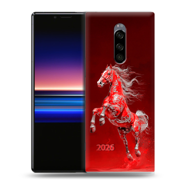 Силиконовый чехол на Sony Xperia 1 с принтом Новый год Силиконовый чехол на Sony Xperia 1 с принтом Новый год
