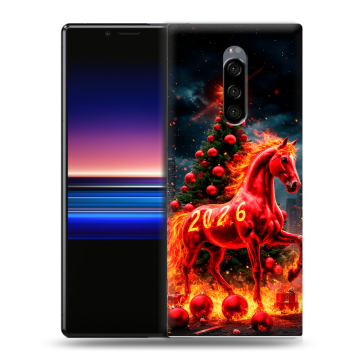 Силиконовый чехол на Sony Xperia 1 с принтом Новый год Силиконовый чехол на Sony Xperia 1 с принтом Новый год