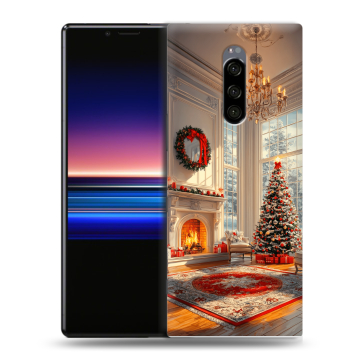 Силиконовый чехол на Sony Xperia 1 с принтом Новый год Силиконовый чехол на Sony Xperia 1 с принтом Новый год