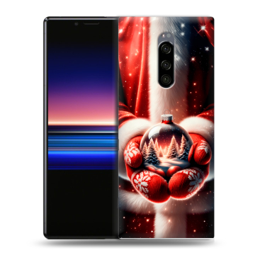 Силиконовый чехол на Sony Xperia 1 с принтом Новый год Силиконовый чехол на Sony Xperia 1 с принтом Новый год