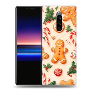 Силиконовый чехол на Sony Xperia 1 с принтом Новый год Силиконовый чехол на Sony Xperia 1 с принтом Новый год