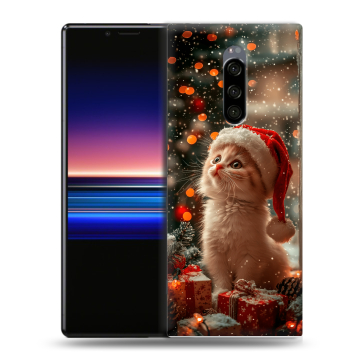 Силиконовый чехол на Sony Xperia 1 с принтом Новый год Силиконовый чехол на Sony Xperia 1 с принтом Новый год
