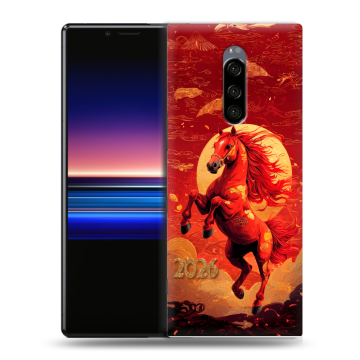 Силиконовый чехол на Sony Xperia 1 с принтом Новый год Силиконовый чехол на Sony Xperia 1 с принтом Новый год