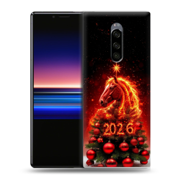 Силиконовый чехол на Sony Xperia 1 с принтом Новый год Силиконовый чехол на Sony Xperia 1 с принтом Новый год