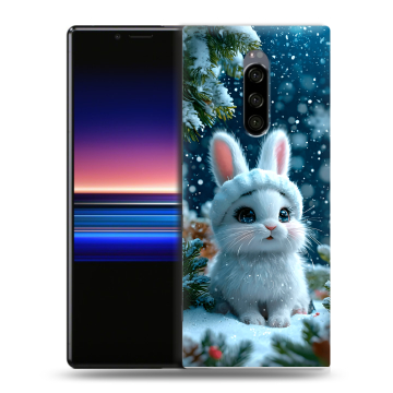 Силиконовый чехол на Sony Xperia 1 с принтом Новый год Силиконовый чехол на Sony Xperia 1 с принтом Новый год