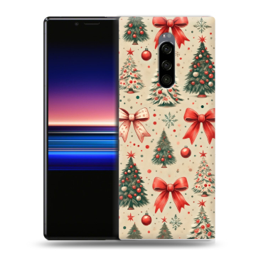 Силиконовый чехол на Sony Xperia 1 с принтом Новый год Силиконовый чехол на Sony Xperia 1 с принтом Новый год