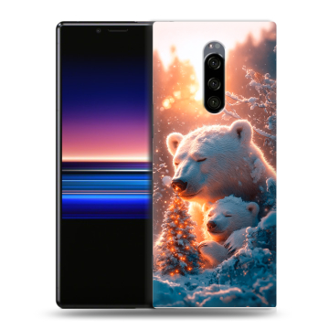 Силиконовый чехол на Sony Xperia 1 с принтом Новый год Силиконовый чехол на Sony Xperia 1 с принтом Новый год