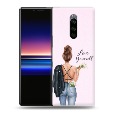 Силиконовый чехол на Sony Xperia 1 с принтом женский Силиконовый чехол на Sony Xperia 1 с принтом женский