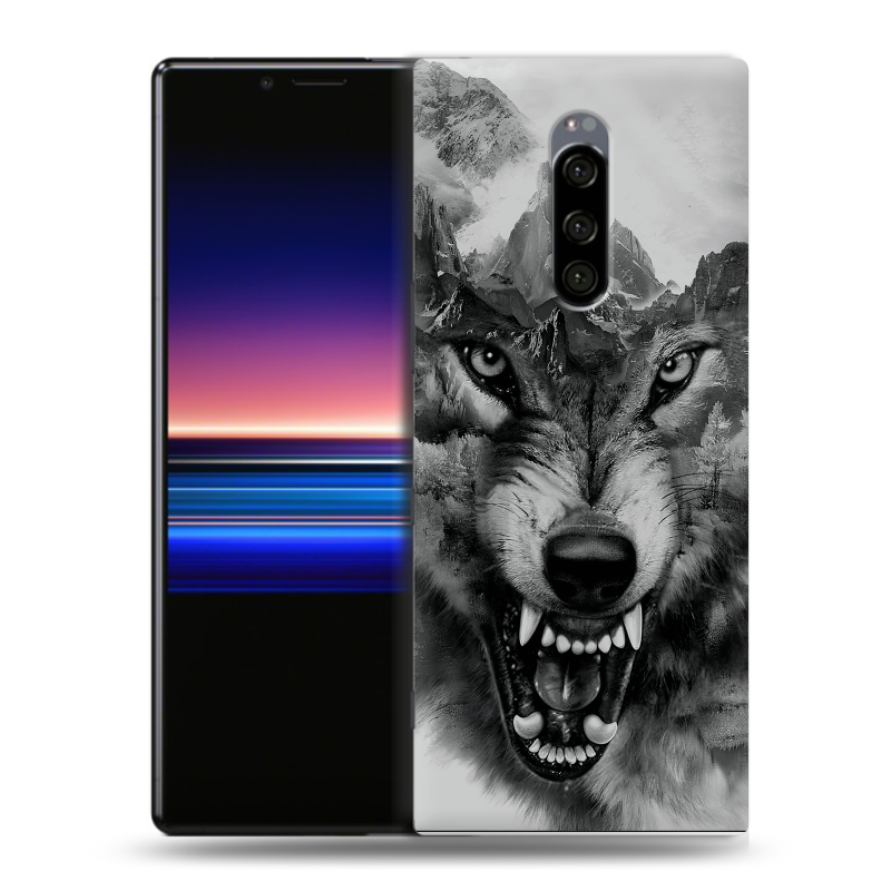 Силиконовый чехол на Sony Xperia 1 с принтом Волк Силиконовый чехол на Sony Xperia 1 с принтом Волк