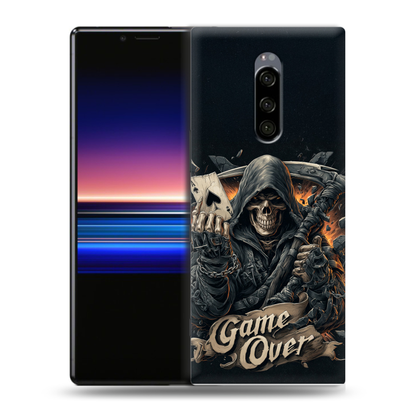 Пластиковый чехол на Sony Xperia 1 с принтом Скелет карты Пластиковый чехол на Sony Xperia 1 с принтом Скелет карты