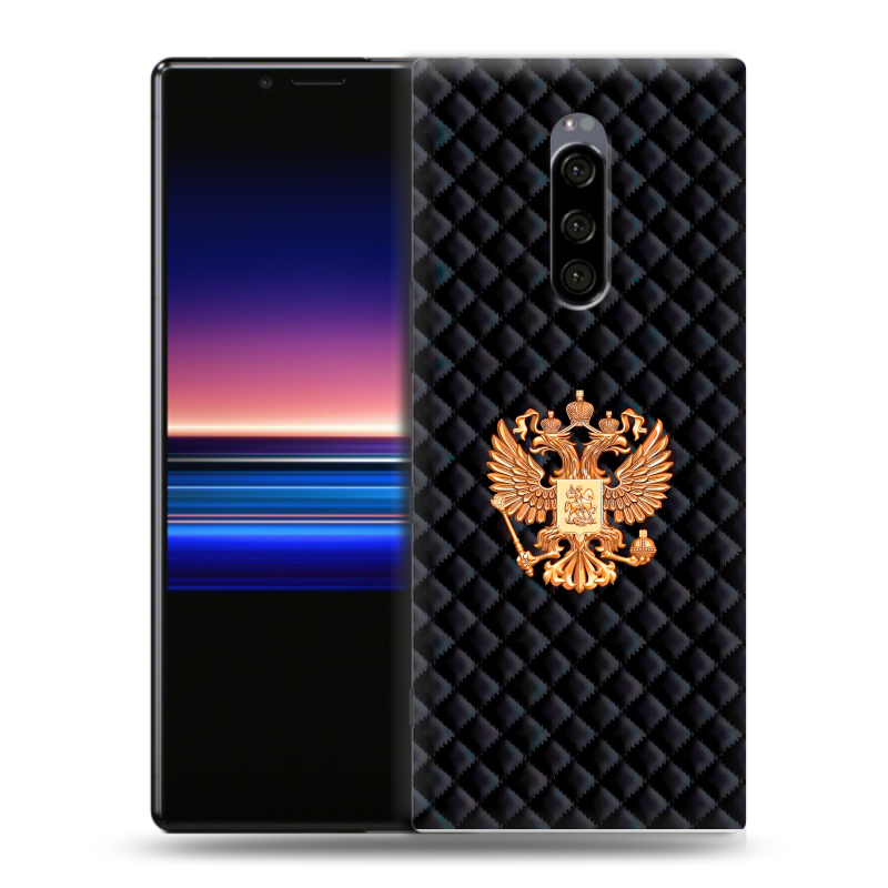 Силиконовый чехол на Sony Xperia 1 с принтом Герб России принт Силиконовый чехол на Sony Xperia 1 с принтом Герб России принт
