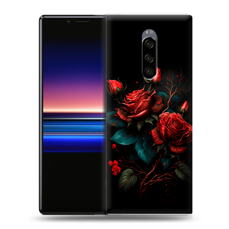 Силиконовый чехол на Sony Xperia 1 с принтом Розы красные Силиконовый чехол на Sony Xperia 1 с принтом Розы красные