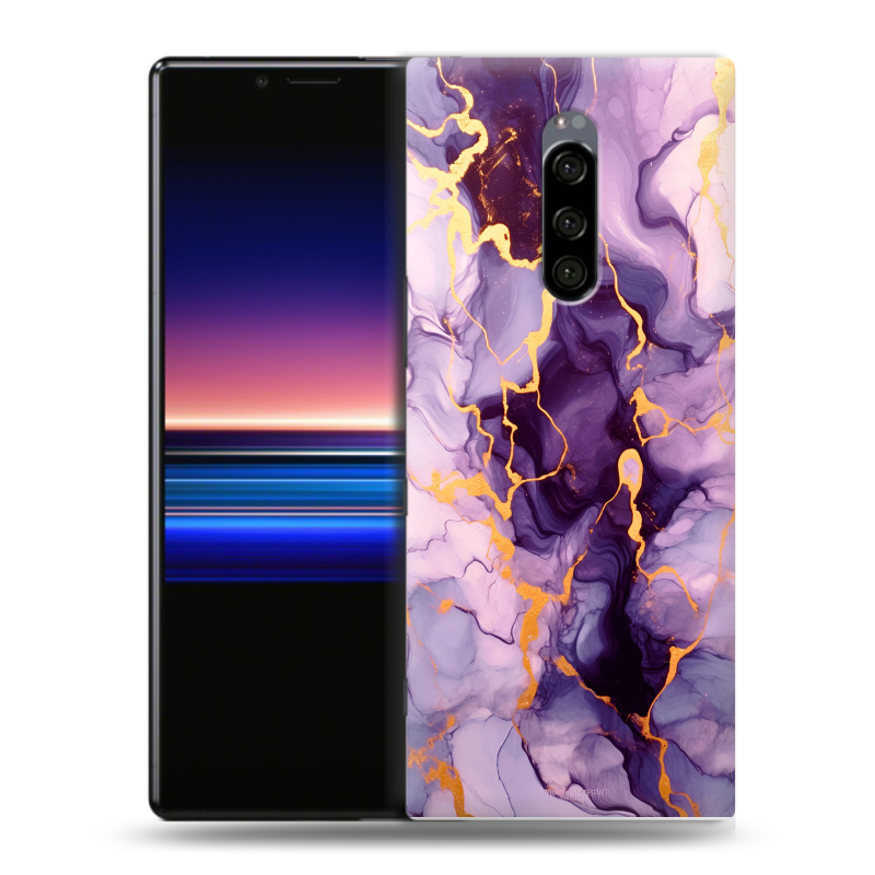 Силиконовый чехол на Sony Xperia 1 с принтом Мрамор Силиконовый чехол на Sony Xperia 1 с принтом Мрамор