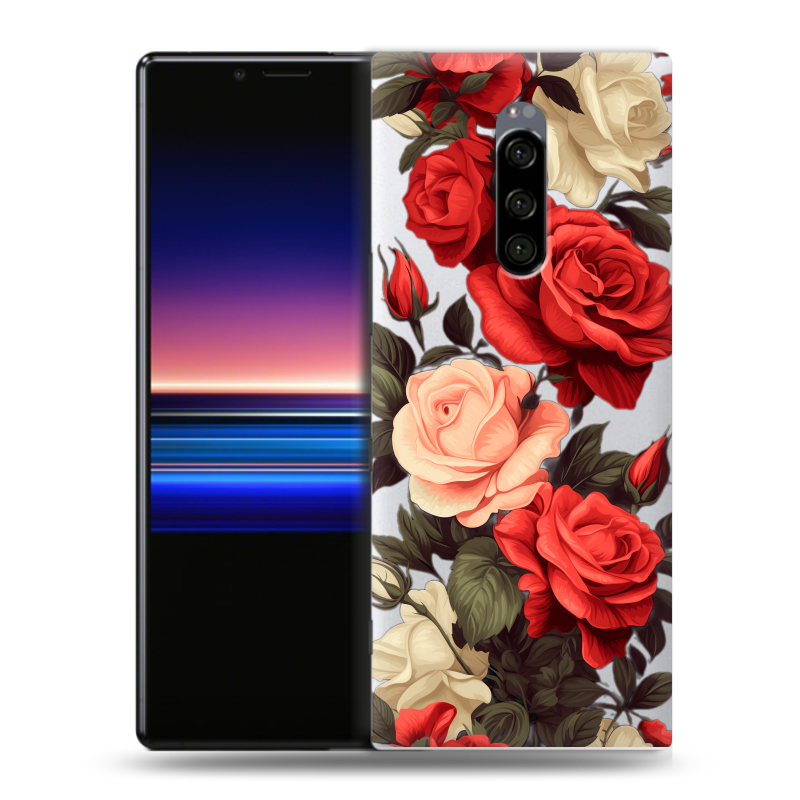 Силиконовый чехол на Sony Xperia 1 с принтом Розы Силиконовый чехол на Sony Xperia 1 с принтом Розы