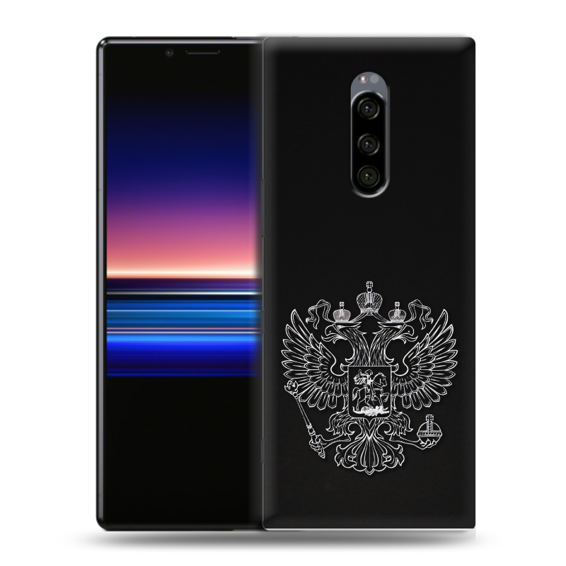 Пластиковый чехол на Sony Xperia 1 с принтом Герб России Пластиковый чехол на Sony Xperia 1 с принтом Герб России